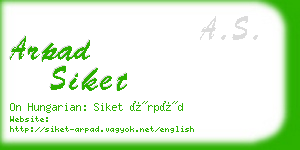 arpad siket business card